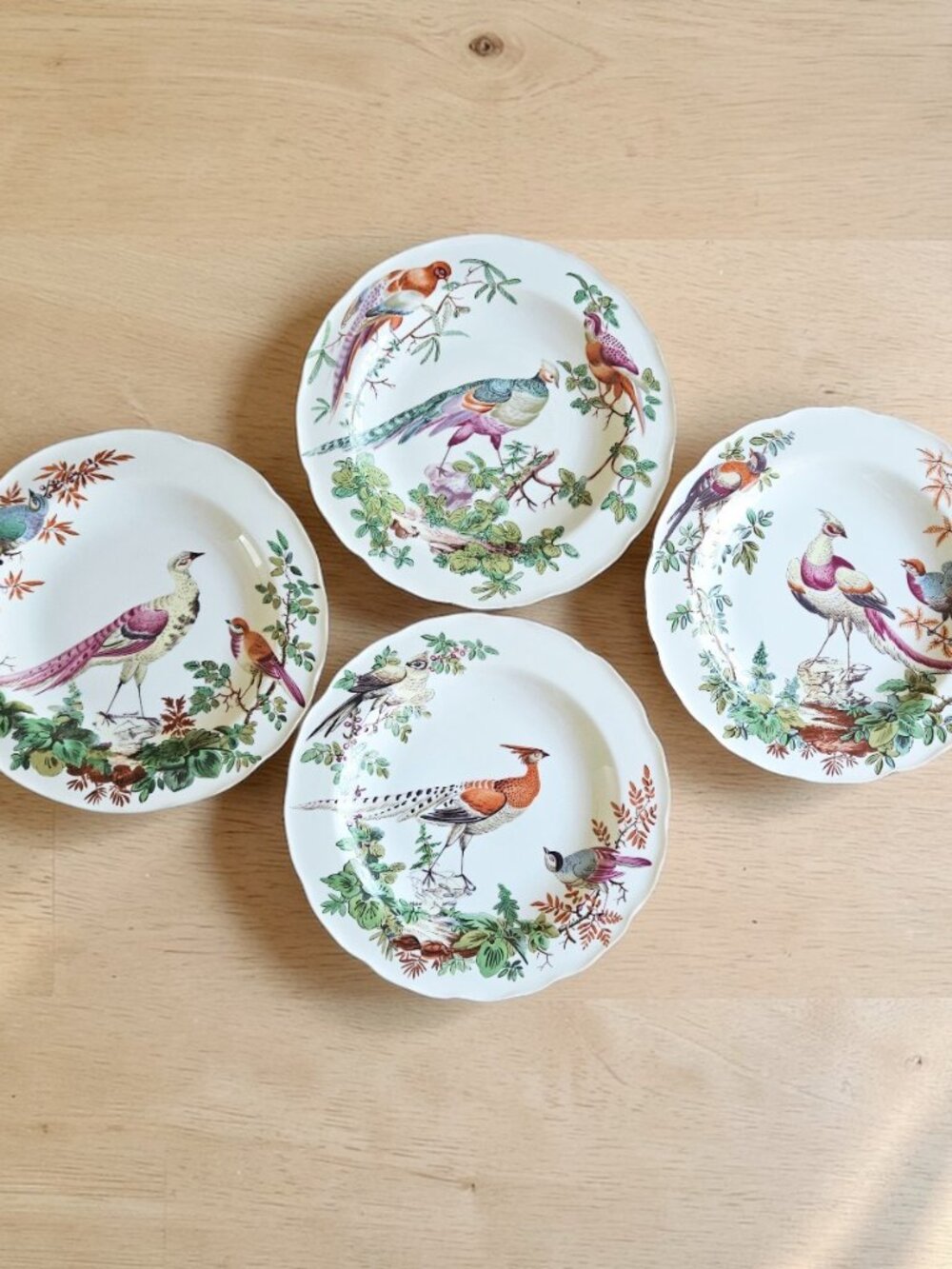 Mottahedeh Colonial Williamsburg "Chelsea Bird" Porcelain Salad Plates Set of 4